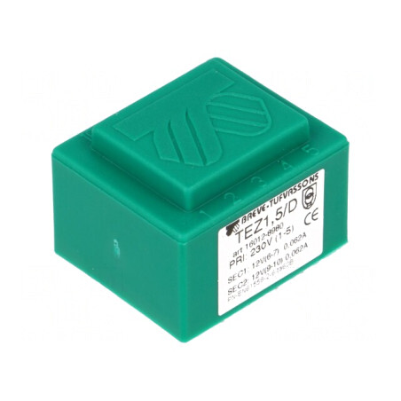 Transformator încapsulat 1.5VA 230V AC 12V 62.5mA | Electronic-mag.ro | Componente Electronice
