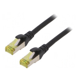 Patch Cord S/FTP Cat6a 2m Negru LSZH | Electronic-mag.ro | Componente Electronice