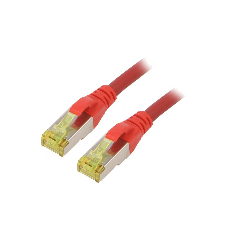 Patch cord S/FTP CAT6a LSZH Roșu 2m | Electronic-mag.ro | Componente Electronice