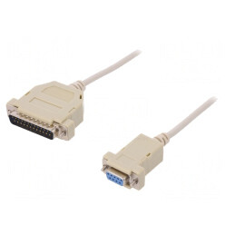 Cablu Adaptor D-Sub 25pin la 9pin 3m Bej | Electronic-mag.ro | Componente Electronice