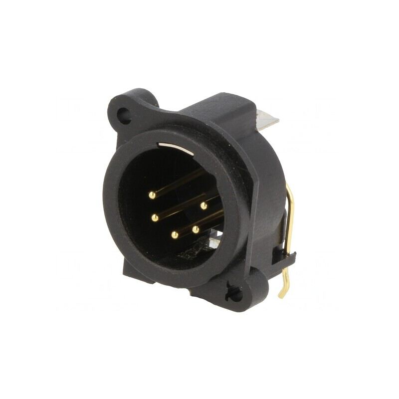 Soclu XLR 5-Pin unghi 90° THT Nichelat Argintat 5A | Electronic-mag.ro | Componente Electronice Soclu XLR 5-Pin unghi 90° THT Nichelat Argintat 5A | Electronic-mag.ro | Componente Electronice
