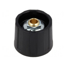 Buton rotativ negru Ø20x15,5mm fără indicator ABS