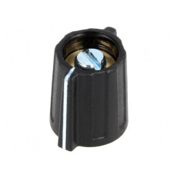 Buton rotativ negru cu indicator 6mm 13x15mm ABS | Electronic-mag.ro | Componente Electronice