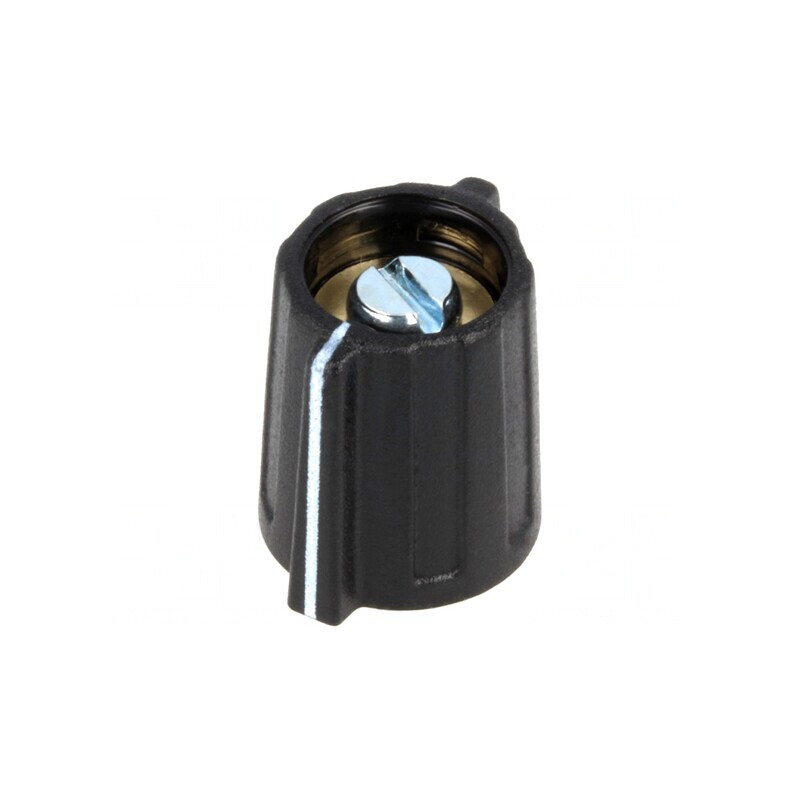 Buton rotativ negru cu indicator 6mm 13x15mm ABS | Electronic-mag.ro | Componente Electronice