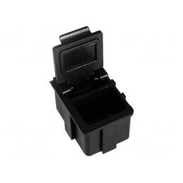 Suport ESD Negru cu Clapetă 16x12x15mm | Electronic-mag.ro | Componente Electronice
