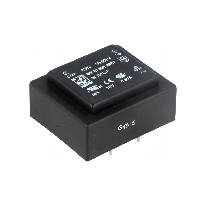 Transformator încapsulat 0,5VA 230V 18V PCB | Electronic-mag.ro | Componente Electronice