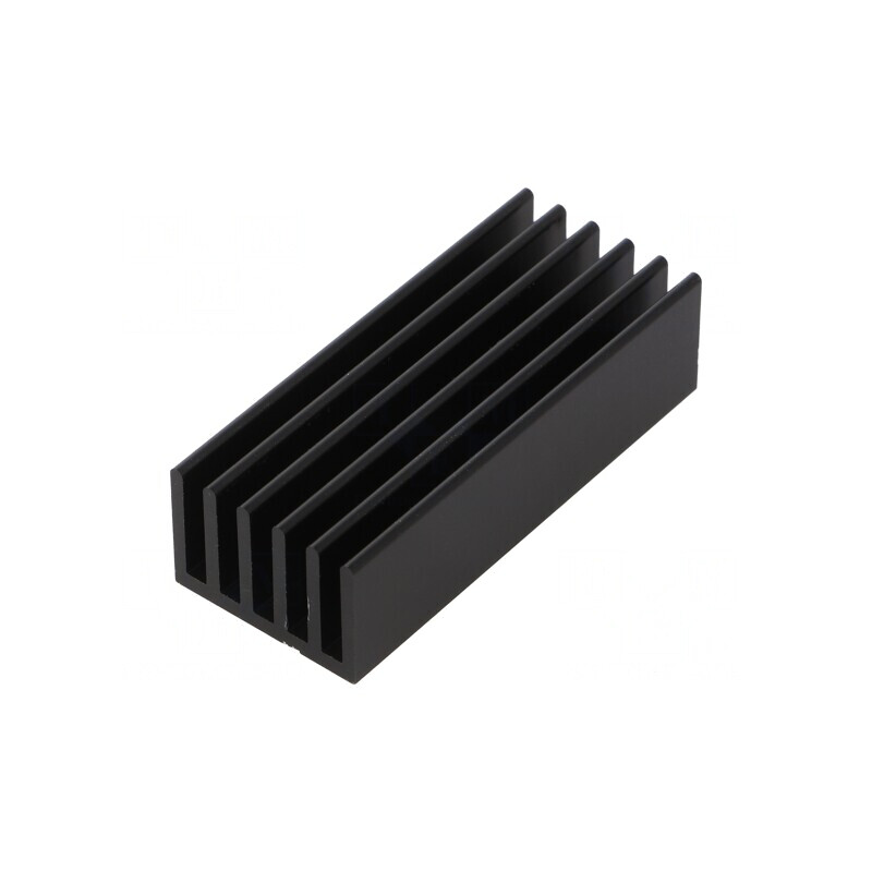 Radiator extrudat cu aripioare negre 50mm x 21mm x 14mm | Electronic-mag.ro | Componente Electronice