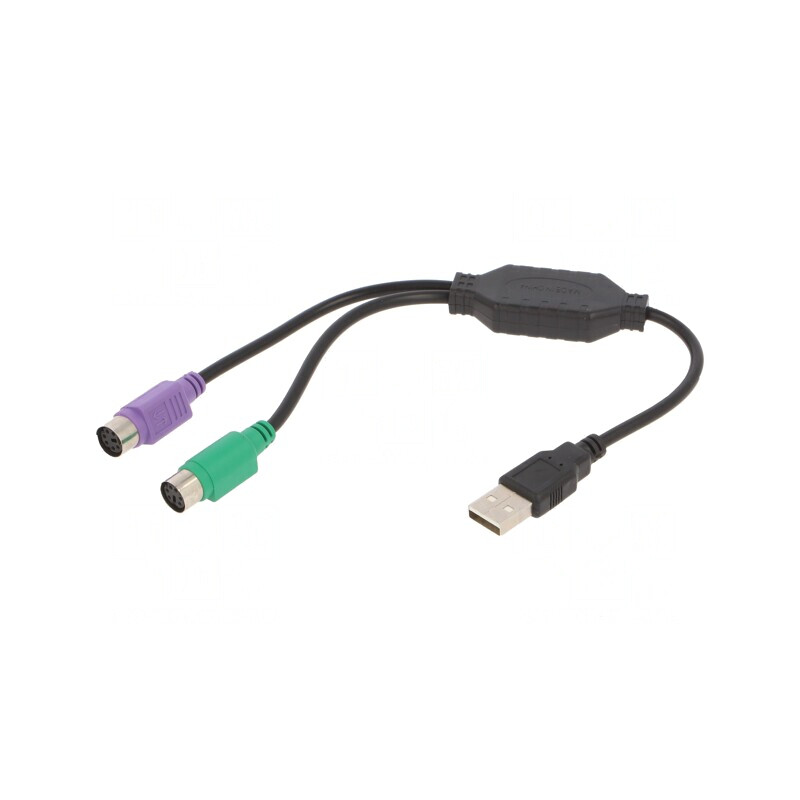 Adaptor USB 2.0 PS/2 Dual 0.3m Negru | Electronic-mag.ro | Componente Electronice