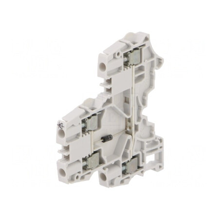 Terminal Îmbinare Șine 0,2-4mm² 2 Piste 4 Borne Gri 5,2mm | Electronic-mag.ro | Componente Electronice