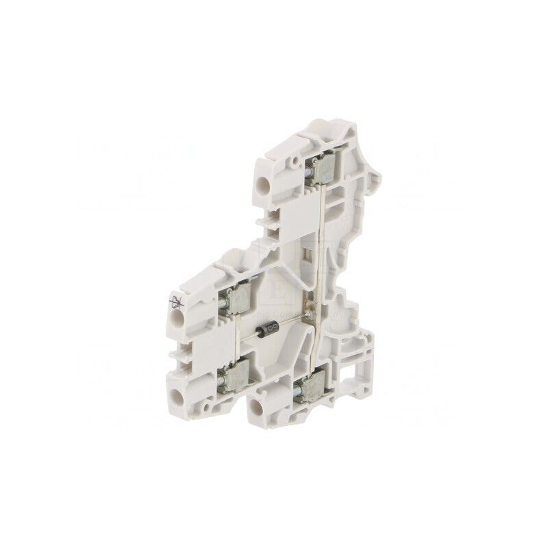Conector Șine 0,2-4mm2 2 Piste 4 Borne Gri 5,2mm | Electronic-mag.ro | Componente Electronice