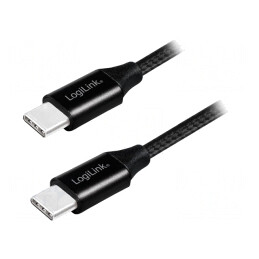 Cablu USB 2.0 USB C 0.3m Negru PVC | Electronic-mag.ro | Componente Electronice