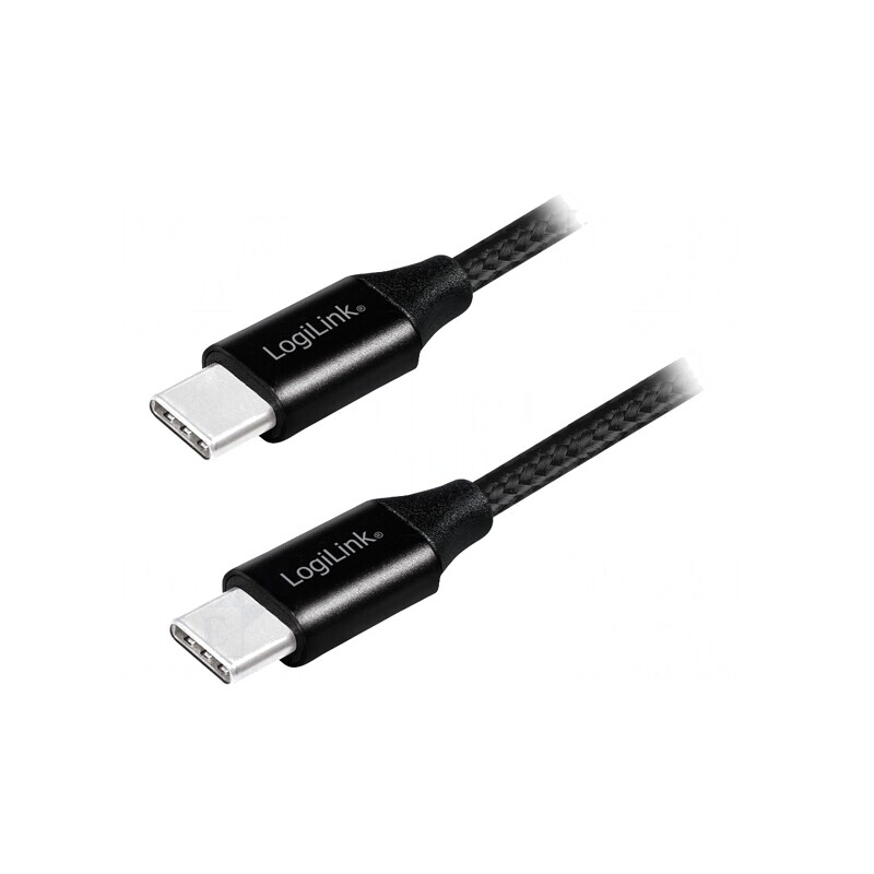 Cablu USB 2.0 USB C 0.3m Negru PVC | Electronic-mag.ro | Componente Electronice