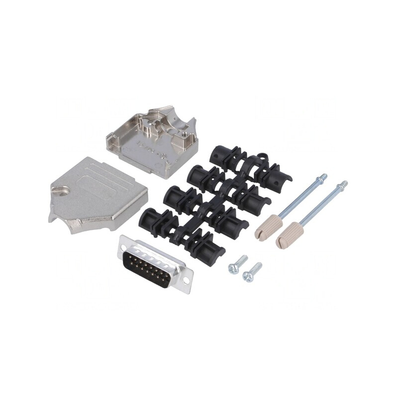 Mufă D-Sub 15 PIN Tată pentru Cablu - Set Complet | Electronic-mag.ro | Componente Electronice
