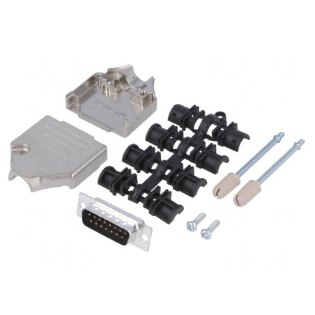 Mufă D-Sub 15 PIN Tată pentru Cablu - Set Complet | Electronic-mag.ro | Componente Electronice