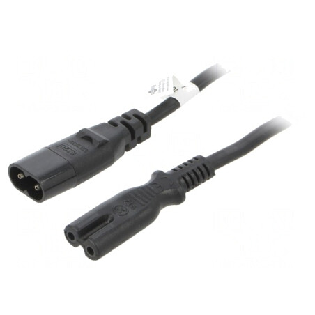 Cablu Alimentare IEC C7 Mama la C8 Tata 2m Negru | Electronic-mag.ro | Componente Electronice