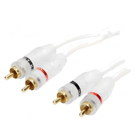 Cablu RCA dublu 3m alb | Electronic-mag.ro | Componente Electronice
