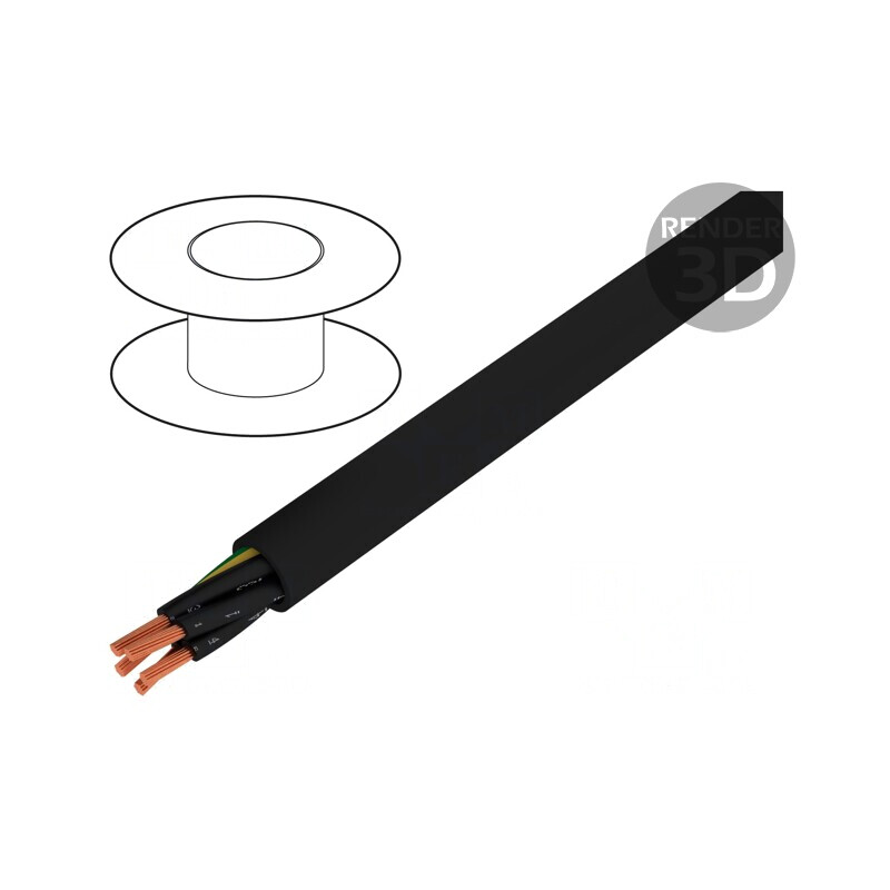 Cablu electric ÖPVC-JZ 5x1,5mm2 neecranat negru 600V 1kV | Electronic-mag.ro | Componente Electronice
