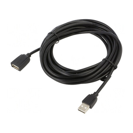 Cablu USB 2.0 5m Negru | Electronic-mag.ro | Componente Electronice