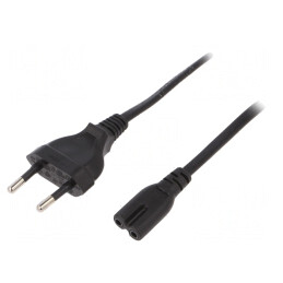 Cablu Alimentare 3m Negru IEC C7 250V 2,5A | Electronic-mag.ro | Componente Electronice