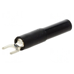 Mufă Furcă Neagră 60VDC 36A 4,5mm Nichelată | Electronic-mag.ro | Componente Electronice