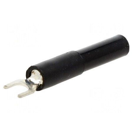 Mufă Furcă Neagră 60VDC 36A 4,5mm Nichelată | Electronic-mag.ro | Componente Electronice
