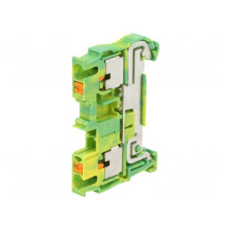 Terminal Îmbinare Șine 0.14-4mm2 1 Pista 2 Borne Galben-Verde | Electronic-mag.ro | Componente Electronice