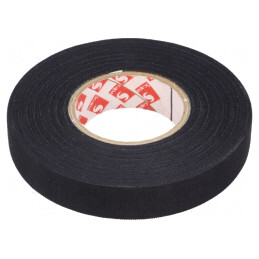 Bandă Textilă 15mm x 25m Neagră | Electronic-mag.ro | Componente Electronice
