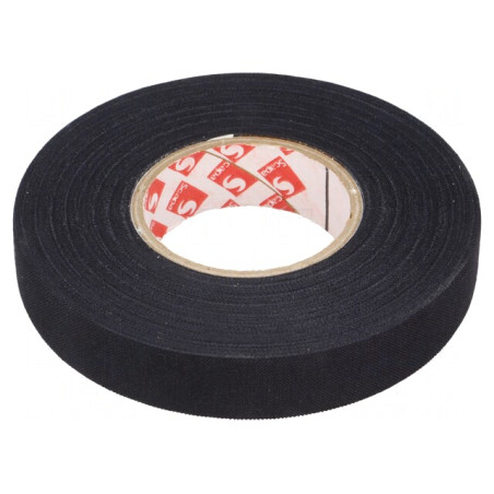 Bandă Textilă 15mm x 25m Neagră | Electronic-mag.ro | Componente Electronice
