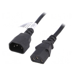Cablu Alimentare 3m IEC C13-C14 10A Negru | Electronic-mag.ro | Componente Electronice