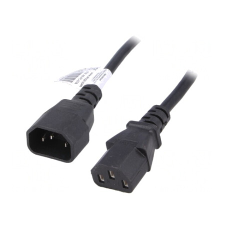Cablu Alimentare 3m IEC C13-C14 10A Negru | Electronic-mag.ro | Componente Electronice