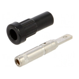 Soclu Banană 2mm Negru cu Izolație pe Panou 10A 30VAC 60VDC | Electronic-mag.ro | Componente Electronice