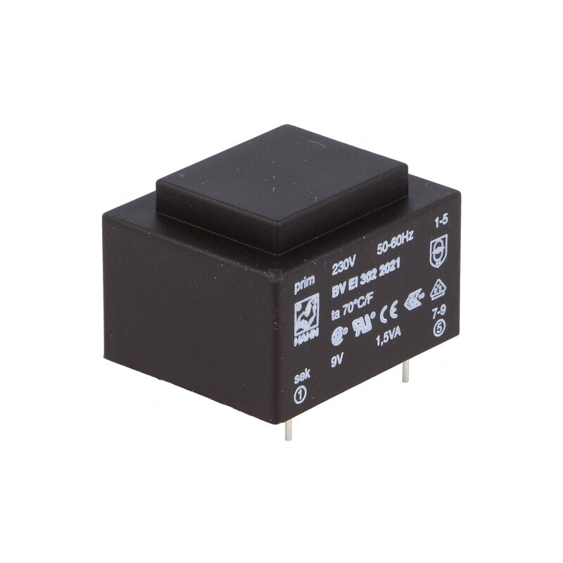 Transformator încapsulat 1.5VA 230V 9V PCB | Electronic-mag.ro | Componente Electronice