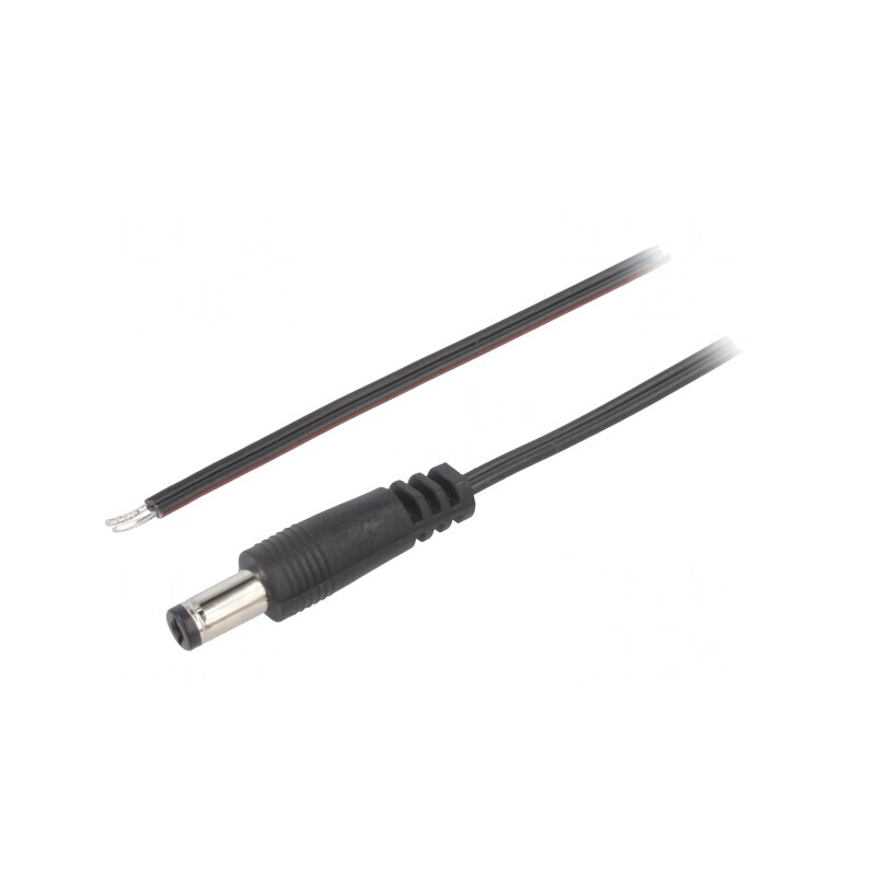 Cablu Alimentare DC 5,5/2,1mm 1,5m Negru | Electronic-mag.ro | Componente Electronice