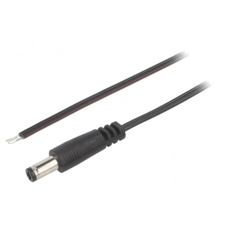 Cablu Alimentare DC 5,5/2,1mm 1,5m Negru | Electronic-mag.ro | Componente Electronice
