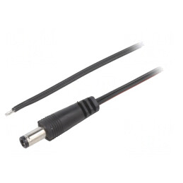 Cablu Alimentare DC 5,5/2,5 Negru 1,5m | Electronic-mag.ro | Componente Electronice