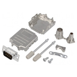 Conector D-Sub 9 Pin Tată pentru Cablu - Set Complet Negru | Electronic-mag.ro | Componente Electronice