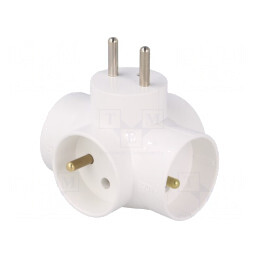 Conector alimentare AC splitter alb 4 socluri | Electronic-mag.ro | Componente Electronice