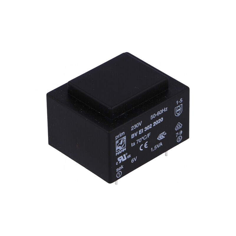 Transformator Încapsulat 1,5VA 230VAC 6V 250mA pentru PCB | Electronic-mag.ro | Componente Electronice