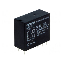 Releu electromagnetic DPDT 24VDC 4A | Electronic-mag.ro | Componente Electronice