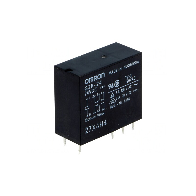 Releu electromagnetic DPDT 24VDC 4A | Electronic-mag.ro | Componente Electronice