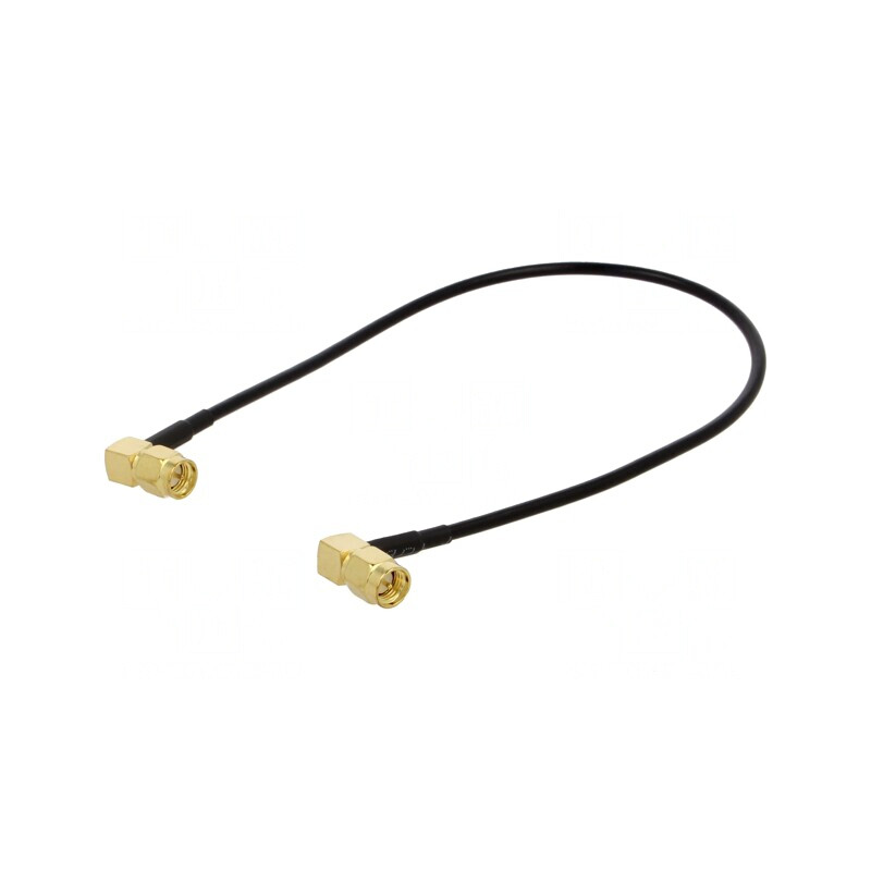 Cablu SMA 50Ω 0,3m Negru în Unghi | Electronic-mag.ro | Componente Electronice
