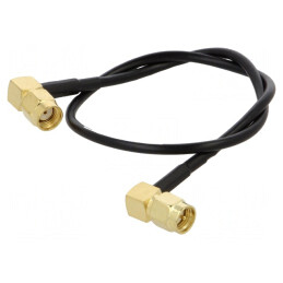 Cablu SMA RP-SMA 50Ω 0.3m Negru în Unghi | Electronic-mag.ro | Componente Electronice