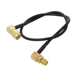 Cablu SMA 50Ω 0,3m Negru în Unghi | Electronic-mag.ro | Componente Electronice