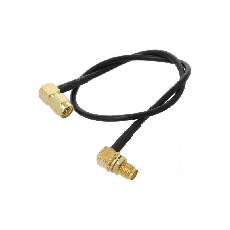 Cablu SMA 50Ω 0,3m Negru în Unghi | Electronic-mag.ro | Componente Electronice