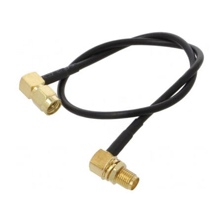 Cablu SMA 50Ω 0,3m Negru în Unghi | Electronic-mag.ro | Componente Electronice