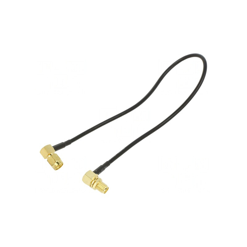 Cablu RP-SMA Mamă la SMA Mufă 0,3m Negru 50Ω în Unghi | Electronic-mag.ro | Componente Electronice