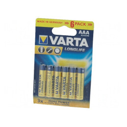 Baterie alcalină 1,5V AAA nereîncărcabilă 6 buc LONGLIFE | Electronic-mag.ro | Componente Electronice