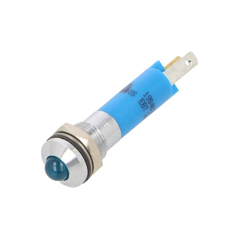 Lampă LED Convex Albastru 24VDC Metal Ø8mm | Electronic-mag.ro | Componente Electronice