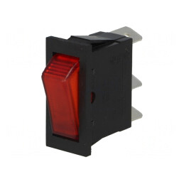 Comutator Rocker SPST ON-OFF 16A 250V Roșu cu Neon | Electronic-mag.ro | Componente Electronice