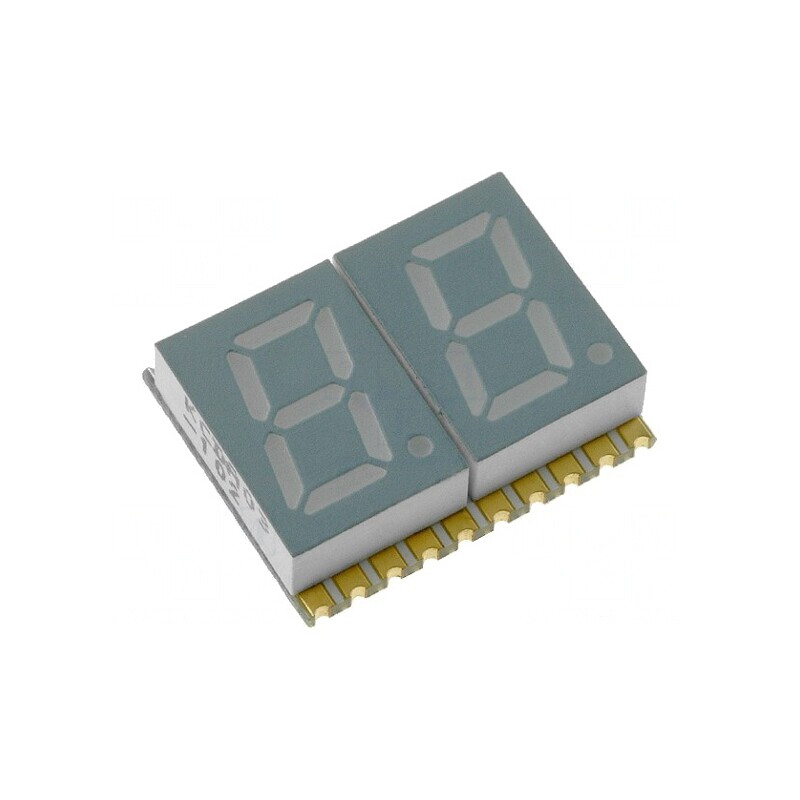 Afișaj LED 7 segmente 2 cifre verde 7,62mm | Electronic-mag.ro | Componente Electronice